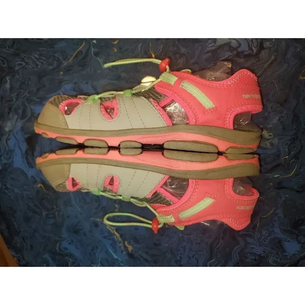 New Balance Kid's Adirondack Sandal Sport Shoe, Grey/Green/Pink, P3 M US Little